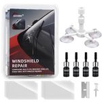 Car Windshield Crack Repair Kit,19PCS Windshield Repair Kit for Chips and Cracks,for RepairingChips,Stars,Scratches,Long Line Crack,Bulls Eye,Star Shaped and Half Moon Cracks (White)