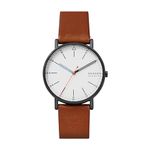 SKAGEN SKW6374 Men's 'Signatur' Quartz Stainless Steel and Leather Casual Watch, Color:Brown