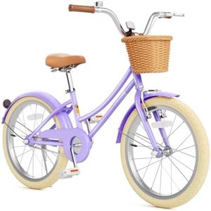 Glaf Girls Bike with Training Wheels Toddler Kids Bike for 2-12 Years Old 12 14 16 18 20 Inch Children Cruiser Bicycle with Adjustable Seat and Handlebar (Purple, 20 Inch with Kickstand)