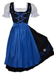 Edelweiss Creek Long 3-Pcs Black & Blue German Embroidered Oktoberfest Dirndl Dress