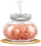 Essential Oil Diffusers Aromatherapy Diffuser: Vyaime Salt Lamp Diffuser for Home Bedroom Office, Pink Crystal Himalayan Cute Lotus Auto Shut-Off 7 Colors LED Night Light - VIN240704, Silver