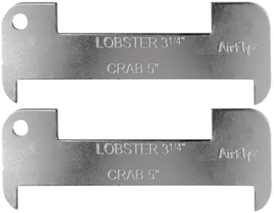 Airfly Aluminum Crab and Lobster Gauge - 5" Blue Crab and 3-1/4" American and Spiny Lobster - Laser-Etched - CA, ME, MA, MD, FL, TX, Gulf and Canada - Designed in USA (Aluminum 2pcs)