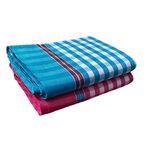 KNSS Handloom 100% Pure Cotton Towels XXXL Size 36/72Inch(90/180cm) 3/6feet Heavy Quality(Pack of 2) Multi Color