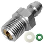 HMKUGO 8mm Quick-Disconnect Plug Adapter, Stainless Steel M10x1 Male Thread PCP Paintball Charging Fittings with Sealing O-Ring