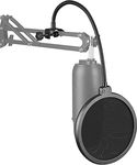 Audio Array AA-03 Double Layer Professional Pop Filter | Flexible 360° Free Angle Adjustable, Durable Windshield | Metal Gooseneck Stabilizing Arm Holder with 32cm Arm Length | Suitable for Recording.