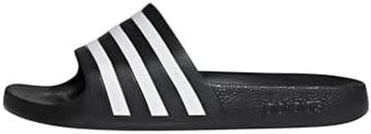 adidas Unisex-Adult Adilette Aqua, Core Black/White/Core Black, 4