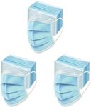 HealthSmart Disposable 3 Layer Face Mask with Ear Loops for Single Use, 50 Count (Pack of 3)