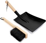 INNO STAGE Ash Shovel and Brush Set - Large Fireplace Tools Set Hearth Indoor Outdoor Modern Firepit Coal Shovel and Brush Kit Cleaning Tool Rust Resistant