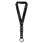 WANDERLOOMS Satin Printed Long Lanyard Biker Keychain Ladakh Prayer Black Key Chain Tags for Bike Rider Cars Home (Pack of 1)