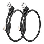 Osecet Lightning Cable 1ft 90 Degree 2 Pack MFi Certified Elbow Short iPhone Charger Right Angle Fast Charging Cable for iPhone 14 13 12 11 Pro X XS XR 8 Plus 7 6 5 (Black,1 Foot)