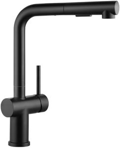 BONADE Rubinetto Lavello Cucina Nero, Miscelatore Cucina con Doccetta Estraibile, Rubinetto Cucina con 2 Tipi di Getti, Rubinetti Cucina Girevole a 360°, Fontana Lavello Cucina in Acciaio Inox