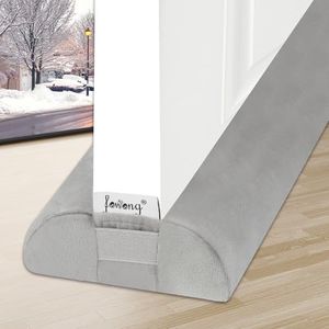 fowong Door Draft Stopper 36" Adjustable Under Door Draft Stopper Soundproofing 30 Inch to 36 Inch Triangle Noise Blocker Seal Large Gap up to 1.7", Easy to Install Grey