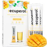 Recuperol Rehydration & Recovery Electrolytes Powder Supplement for Dehydration, 6 Sachets, Replace Mineral Salts & Fluids, Zinc, Vitamin C, B12, D3, Potassium, Natural Mango Flavour