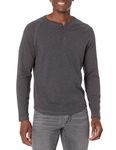 Amazon Essentials Men's Slim-Fit Long-Sleeve Henley Shirt, Charcoal Heather, M