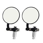 Thump Aluminum THBSMB2 Universal Black Foldable Round Bar End Side Rear View Convex Mirrors for Motorcycles & Bikes- 2 Pcs