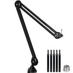 LANUCN Boom Arm pro - 3/8 5/8 Upgraded Desktop Microphone Stand with Anti-shaking Desk Clamp, Long Mic Suspension Boom Holder for Blue Yeti Nano Snowball Ice and Other Mics