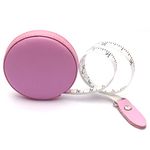 Tape Measure Leather Retractable, 60 Inch/1.5 Meter Long Small Sewing Tape Measure for Tailors and Designers (Pink)