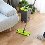 Buyiiing Broom mop 360 degree rotatable with double action wringing bucket