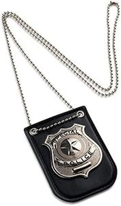 Kids Cop Badges, Special Policee Badge with Chain, Chain Cop Necklace Badge, Policee Badge Holder Toy Costume, Badge Cop Officer Costume, Special Policee Badge for Clothes, Bags Hats or Supplies