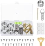 Belle Vous Heavy-Duty Picture Hanging Wire Kit - D-Ring Hangers, Screws, Hanging Hooks, Nails, Level & Wire for Photo Frame Hanging - Holds 5kg/11lbs