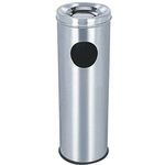 Ganeshi Stainless Steel Ash Can Waste Basket Dustbin For Home Kitchen And Offices -20 Liter (8"X24"), Press-Top