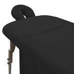 LONDON LINENS Soft Microfiber Massage Table Sheets Set 3 Piece Set - Includes Massage Table Cover, Massage Fitted Sheet, and Massage Face Rest Cover (Exotic Black)