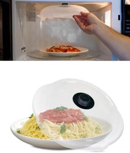 HOVER COVER Tall Magnetic Microwave Splatter Cover for Food, 12 Inch-Black