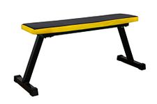 ALLYSON FITNESS Flat Bench- 300 KG Capacity Utility Exercise Bench for Weight Strength Training, Sit Up Abs Multipurpose Fitness Exercise Gym Workout for Full Body Workout of Home Gym (YELLOW)