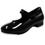 s.lemon Mary Jane Tap Shoes,Beginner Black Patent Leather Tap Shoe Black 33