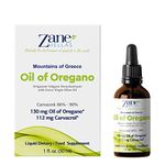 Zane Hellas 70% Oregano Oil. Pure Greek Essential Oil of Oregano .86% Min Carvacrol. 112mg Carvacrol Per Serving. Probably The Best Oregano Oil in The World. 1 fl. oz.- 30ml.