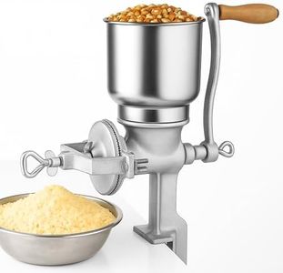 Hand Crank Grain Mill Grinder – Silver Manual Grinder for Corn Wheat Nuts with Clamp Handle Operated Wheat Mill Grain for Home Compact Food Hand Crank Tool