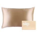 SLIP Queen Silk Pillow Cases - 100% Pure 22 Momme Mulberry Silk Pillowcase for Hair and Skin - Queen Size Standard Pillow Case - Anti-Aging, Anti-BedHead, Anti-Sleep Crease, Caramel (20" x 30")