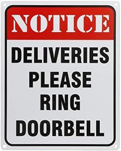 Deliveries Please Ring Doorbell Sign Reflective Signs 8 X 10 inch Rust Free 40 Mil Aluminum Sign UV Protected