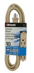 Woods 2865 SJT 3-Outlet Extension Cord, Beige, 10'