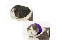 DDFS 2 Pack- Small Size Dog Snood Pet Earmuffs Soothing Hoodie for Dogs&Cats-Anxiety & Stress Relief-Puppy Calming Product Doggy Happy Head wear Neckwear Vet Recommended for Dog Ear wrap Grey+Purple