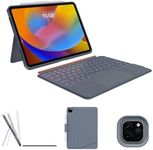 Detachable Keyboard Case for iPad Pro 11 inch(4th, 3rd, 2nd gen): Wireless Magnetic Keyboard with Removable Cover, Multi-Touch Trackpad/Gray