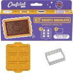 Chefclub Kids Chocolate Biscuits Kit - Multilingual Recipe, Silicone Mold & Metal Cookie Cutter Included, Video Recipe for Kitchen Baking for Kids Biscuit Cutter Baking Set, Excellent Holiday Gift