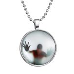 Feilok Funk Boy Retro Luminous Pendant Necklace, Blue Emitting Color, Best Gift for Halloween