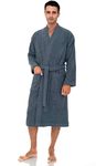 TowelSelections Men’s Robe, Turkish Cotton Terry Kimono Bathrobe Small/Medium Bering Sea