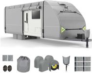 K-Musculo RV Cover,18-20 FT Heavy Duty Travel Trailer Cover with 8 Layers Corner, Windproof and Waterproof Camper Cover with 4 Tire Cover & Tongue Jack Cover 2024