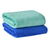 Yellow Weaves Super Soft Microfiber Hand Towels, Gym & Workout Towels 400 GSM, Set of 2, Multicolour