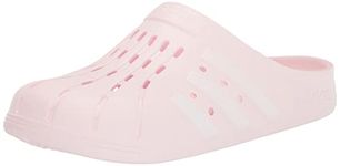 adidas unisex adult Adilette Clogs SLIDE SANDALS, almost pink/white/almost pink, 12.5 Women 11 Men US