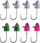 Goture 8pcs Fish Head Jig Hooks Kit Swimbait Lead Jig Heads for Saltwater Freshwater