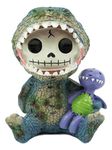 Ebros Larger Furry Bones Rex The Tyrannosaurus and Purple Dinosaur Doll Voodoo Skeleton Figurine 4" Tall Collectible Furrybones Skulls Skeletons in Halloween Costume Statue