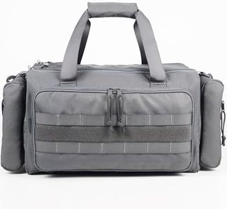 Aprikostein Range Bag for Handgun Ammo Shooting, L/XL Gun Case Carry 5+ Pistols Transport Tactical Gears Accessories with Lockable Zipper Molle Strap, Duffle Sport Bag Hunting Storage Capricorn