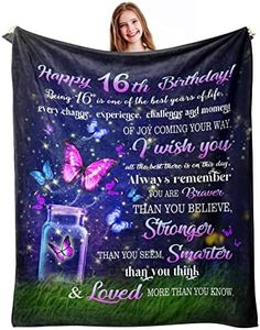 Sweet 16 Gifts for Girls, 16th Birthday Gifts for Girls, Gifts for 16 Year Old Girl, 16 Year Old Girl Birthday Gift Ideas, Sweet Sixteen Gifts for Girls, 16th Birthday Decorations Blanket 50" X 60"