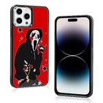 for iPhone 14 Pro Max Case Funny Cool Rock Skeleton Rapper Pattern Phone Case Hippie Halloween Red Phone Case for Men Teen Boys Kids Boys