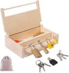 EduLand Montessori Locks and Keys Toy Set – Wooden Lock Box Fine Motor Skills & Logical Thinking Game for Kids Ages 3–7, Educational STEM Puzzle, Brain Teaser, Pincer Grasp & Practical Life Toy Gift