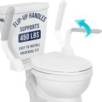 Vive Toilet Safety Rail with Flip-Up Handles - 450 lb Capacity Senior Safety Frame for Elderly & Disabled - Handicap Grab Bar Riser Stand Assist with Arms for Bathroom Assistance & Raised Toilets