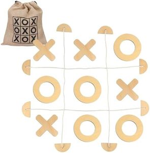 Offelec Giant Wooden Outdoor Tic Tac Toe Game - Jumbo 7.3 Inch XO Chess Board for Kids, Adults & Seniors - Large Lawn, Backyard & Camping Games - Family Reunion, Birthday Gift, Brain Teaser Puzzle